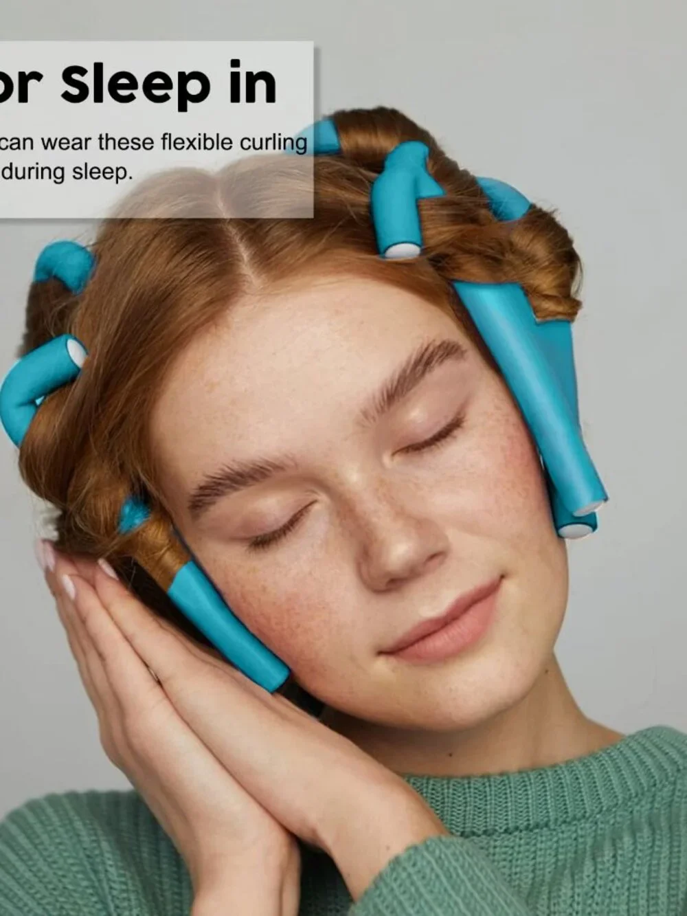 47 pcs 7'' Hair Curlers Rollers Flexi Rods Flexible Curling Rods Set No Heat Hea